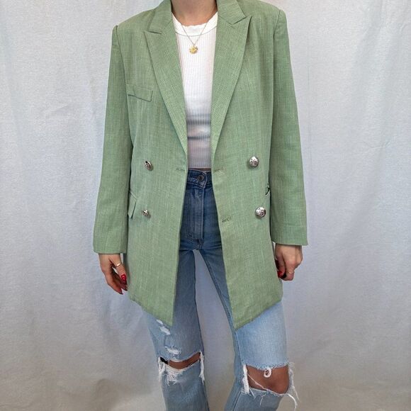 NWT Veronica Beard Green Double Breasted Blazer Jacket - Picture 1 of 12